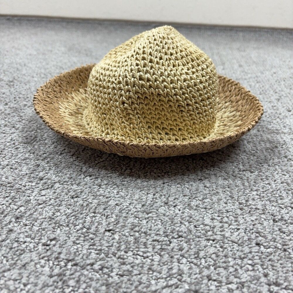 Eugenia Kim Bucket Hat Womens One Size Beige Straw Crochet Adjustable Summer